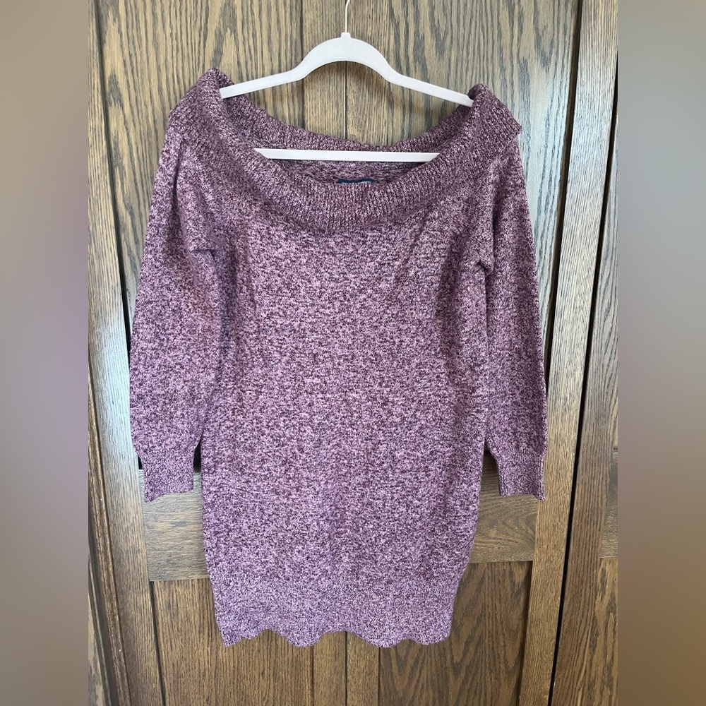 American Eagle Cozy Stretchy Off the Shoulder Sweater Dress